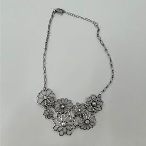 Lia Sophia Silver Antique Floral Necklace